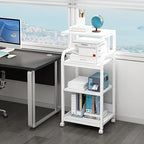 Fannova 4 Tier White Printer Shredder Stand with Storage for Home Office - Image 2