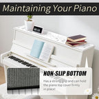 Piano Top Runner Mat, Non-Slip Rubber Bottom, Free Cut Top Protector Dust-Proof Covers for Piano Musical Instrument, Chiffonier, Chest of Drawers, TV Stand, Television Cabinet(White Note,61" x 13.8") - Image 3