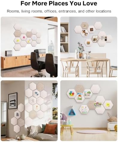 Hexagon Cork Bulletin Board Tiles, Felt Pin Board - Image 7