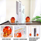 Glass Skull Book Ends for Shelves with Multicolor Red Crystal Skulls - Image 4