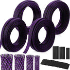 Tatuo 151 ft Braided Cable Sleeve Expandable Wire Sheathing(Purple) by Tatuo