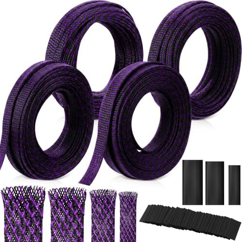 Tatuo 151 ft Braided Cable Sleeve Expandable Wire Sheathing(Purple) by Tatuo