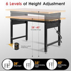 60” Heavy Duty Workbench, 2000 LBS Load Capacity Rubber Wood Work Table with Power Outlets, Pegboard, Work Bench for Garage, Office, Home, Workshop, Commercial - Image 4