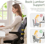 Lumbar Support Pillow for Recliner Chair/Office Chair/Couch, Memory Foam Back Support Cushion with Adjustable Strap, Recliner Cushions for Lower Back Pain Relief, Sleeping, Washable Cover, Dark Grey - Image 3