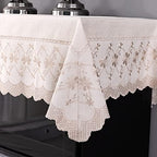 Upright Piano Cover Electronic Piano Keyboard Cover Piano Chair Cover Exquisite Embroidery Fashionable and Elegant Dust Cover With Frills (Piano Top Towel 200 * 90cm, Coffee Color) - Image 2