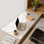 Cacoy 48"x24" White Topographic Large Gaming Mouse Pad Extended PC Desk Mat - Image 6