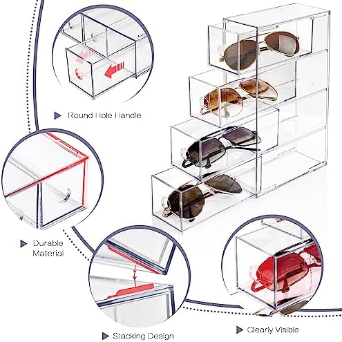12-Drawer Desk Organizer, 3-Pack Stackable Desktop Storage Box - Image 4