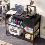Homieasy 3D Printer Stand with Filament Storage, 39.4" x 23" top, Black - Image 3