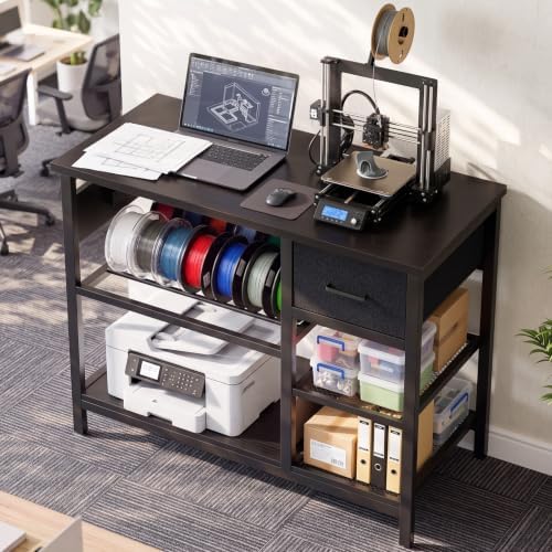 Homieasy 3D Printer Stand with Filament Storage, 39.4" x 23" top, Black - Image 3