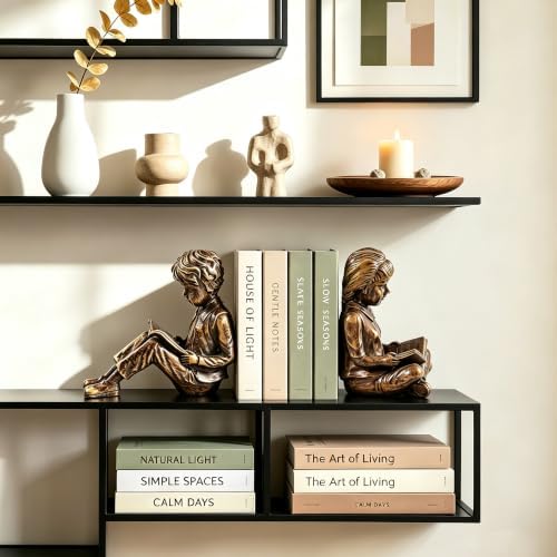 Kids Decorative Bookends, Vintage Bronze Book Ends for Shelves - Image 2