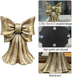 Vintage Gold Bow Book Ends Set of 2 Heavy Duty Bookends for Large & Heavy Books, Decorative Gold Bookends for Shelves, Desk & Home Office, Classic Vintage Decor Book Stoppers - Image 5