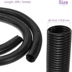 DMiotech 10ft Wire Loom Split Tubing 2 Inch(50.8 mm) ID Black - Image 3