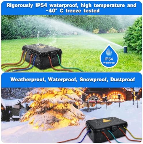 Hrensaw Large Outdoor Electrical Box Waterproof(12.5x8.5x5inch),IP54 Waterproof Outdoor Outlet Covers,Weatherproof Extension Cord Covers Protect Outlet,Plug,Timer,Power Strip,Holiday Light,Black - Image 5