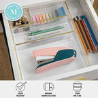 Martha Stewart Kerry Stackable Desk Drawer Organizers, Clear/Gold, 6-Pack - Image 3