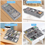 3-Tier Expandable Drawer Organizer, Multi-Level Collapsible Desk & Kitchen Gadget Organizer, Grey - Image 5