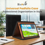 KHOMO Universal Padfolio Case – Tablet Portfolio Organizer with Notepad Holder – Compatible with iPad 10th/11th Gen, iPad Pro 11, iPad 7/8/9 (10.2", 10.9", 9.7") - Image 2