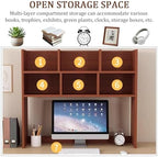 Dorm Desk Hutch, Wooden Desktop Shelf Organizer with 6 Cubbies for Computer Desk, Office, Dorm, Bedroom, White(70/80cm Length) - Image 4