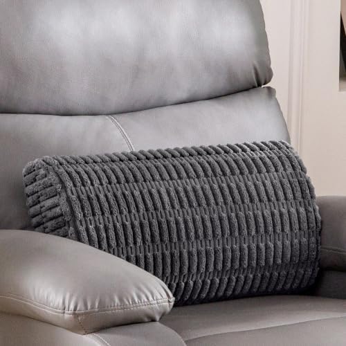 Lumbar Support Pillow for Recliner Chair/Office Chair/Couch, Memory Foam Back Support Cushion with Adjustable Strap, Recliner Cushions for Lower Back Pain Relief, Sleeping, Washable Cover, Dark Grey by HIGOGOGO