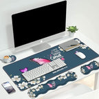 Ergonomic Keyboard Wrist Rest & Mouse Pad Wrist Rest Set, Large XXL Gaming Desk Mat 31.5"x 11.8" with Non-Slip Base for Home Office Study Gaming, Floral Butterfly Quote Bible Verse Philippians 4:13 - Image 7