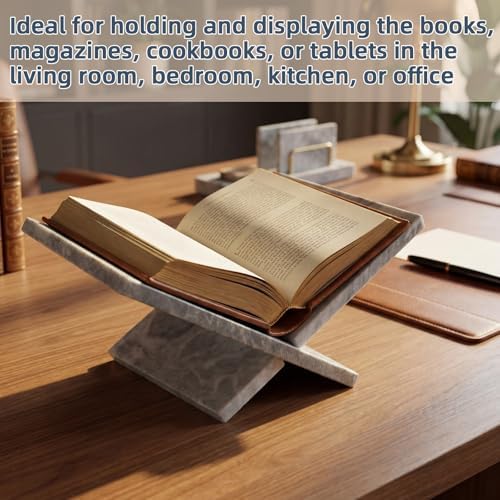 Marble Book Stand 11" X 7.5" X 4.5" for Reading Display White - Image 6