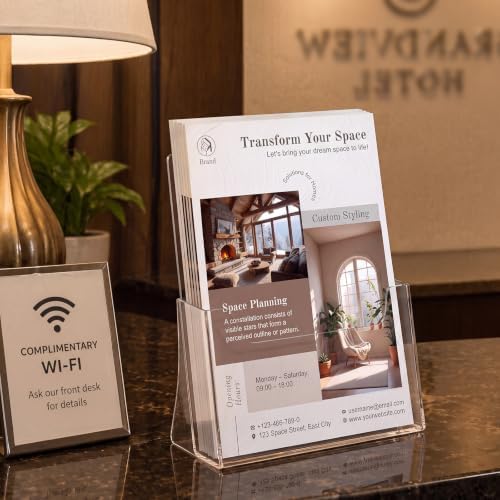 NIUBEE Acrylic Brochure Holder 8.5 x 11, Flyer Holder Stand Display, 2 Pack - Image 6
