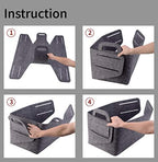 Minoisome Storage Basket Felt Storage Bin Collapsible& Convenient Box Organizer with Carry Handles for Office Bedroom Closet Babies Nursery Toys Laundry (Dark grey, 15.7inch（L）×11inch（W）×10inch（H）) - Image 7