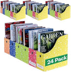 Evelots Magazine File Holder - Set of 24 Floral - Office Desk Organizer - Sturdy Cardboard - New Upgraded Double Front Panel for More Stability - Full 4 Inch Wide - Easy Assemble by Evelots