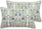 ISAENNE Designer Linen Throw Pillow Cover,Set of 2,20"x12"-Mosella A by Isaennehomedecoration
