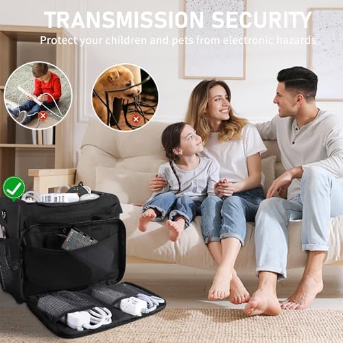 Cable Organizer Bag,Cable Management Box Cord Organizer Case - Image 6