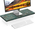 Monitor Stand Riser, 25x10 in Wood & Acrylic Computer Desk Organizer Shelf by SSWOOD