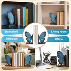Epakh 2 Pcs Blue Butterfly Book Ends Decorative Bookends - Image 6