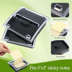 6 Pcs Pop Up Note Dispenser Black Base Transparent Top Posted Holder Container Sticky Note Holder Dispenser for 3 x 3 Inch Sticky Home Office School - Image 3