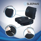 Sleepavo Memory Foam Seat Cushion for Sciatica Tailbone Coccyx Pain Relief - Image 4