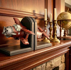 Bellaa Airplane Bookends, Biplane, Aeronautical, Wright Flyer Aircraft - Image 3