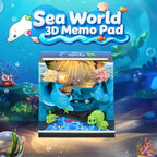 3D Calendar 2027, 3D Memo Pad Art Sticky Notes, Time Piece Calendar 2027, Creative Weekly Notepad with Light, Paper Carving Art Desktop Gift for Christmas Birthday Anniversaries (Sea World 2027) - Image 2