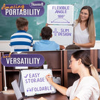 Small Dry Erase White Board – Magnetic Desktop Whiteboard - 16x12 inch 4 Sides Portable Whiteboard for Kids - Tabletop Mini Easel with Cover Bag for Office Desk, Students, Teachers - Image 2