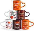 Pickmesh Fall Coffee Mug Set of 6, 10 oz Ceramic Teacher Mugs by Pickmesh
