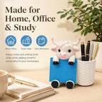 Highland Cow Note Pad Dispenser with Pen Cup, Desk Organizer - Image 3