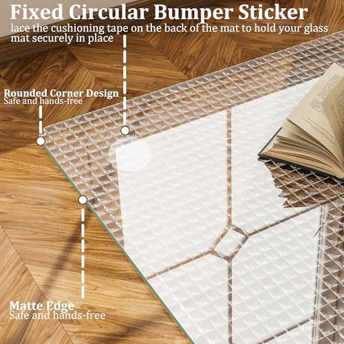 46"X56" Tempered Glass -Glass Chair Mat, Heavy Duty Hard Floor Mat for Home - Image 6