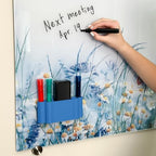 Glassboard Studio Magnetic Dry Erase Marker Holder - Super Strong for Magnetic Glass Whiteboard or Fridge - 2 Large Neodymium Magnets - No Slip Grip - Eco-Friendly PLA Plastic (Cobalt Blue, KIT) - Image 4