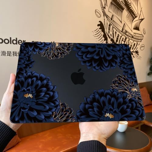 Teryeefi for MacBook Air 13.6 inch Case Release M5/M4/M3/M2 2022 2023 2024 2025 2026, Fits Model A2681 A3113 A3240 A3449, Design Pattern Slim Cover+Keyboard Cover+OTG Adapter, Chrysanthemums - Image 3