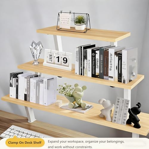 Clamp On Desk Shelf, Adjustable Desktop Extender Storage Organizer - Image 5