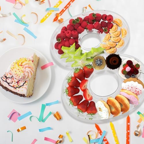 13.8" Extra Large Acrylic Number Charcuterie Board Box, Reusable Fillable Number Cake Candy Dish Display Serving Tray for Birthday Anniversary Party Decoration (8) - Image 4