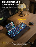 Wireless Keyboard and Mouse, Backlit Typewriter with Magnetic Wrist Rest - Image 4