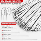 Stainless Steel Cable Tie Gun Set Metal Zip Tie Tool Kit (Red) - Image 4