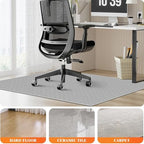 KMAT Office Chair Mat, 45x53in Heavy Duty Hardwood/Tile Floor Protector, Computer Desk Mat for Rolling Chairs, Work, Study, Office, White - Image 5