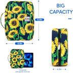 YOUSHARES 300 Slots Color Pencil Case - Pencil Holder with Handy Wrap & Zipper, Multilayer Holder for Prismacolor Colored Pencils & Gel Pen (Sunflower) - Image 4