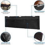Mount-It! Under Desk Modesty Panel for Office Desks and Sit Stand Workstations [60 Inches Wide] Mesh Organizer Pockets for Cables and Wires (Black) - Image 5