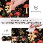 Mouse Pad,Large Desk Mat Set, 4in1 XL Mousepad + Keyboard Wrist Rest+Mouse Wrist Rest+Coaster with Ergonomic Desk Pad for Home Office Table Computer Cover -Mushrooms Woodland Botanical - Image 3