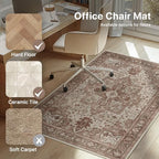 36"x48" Office Chair Mat for Hardwood Floor, Non-Slip Washable Brown Red - Image 3